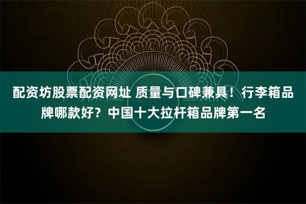 配资坊股票配资网址 质量与口碑兼具！行李箱品牌哪款好？中国十大拉杆箱品牌第一名